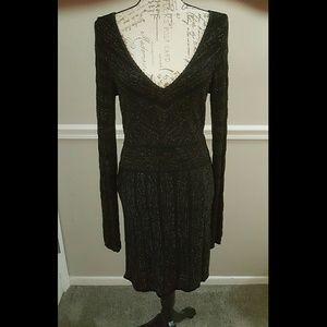 Guess Black Long Sleeve Sweater Dress Size Large